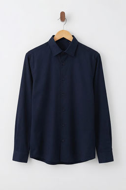 Lacivert Regular Fit Gabardin Dokulu Kolay Utulenebilir Erkek Gomlek TMNSS26GO00006