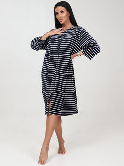 254 ХАЛАТ ЖЕНСКИЙ (Полоса тёмно-синяя) - А-дина фото 3