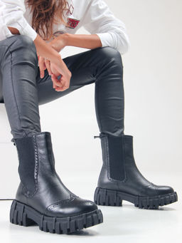 Челси 360.P.466bl.Черный макс/Шерсть