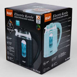 7930 Эл.чайник (2000Вт 2л.пласт./мет./СТЕКЛО корпус) RAF (х1) - Mayer&boch фото 3