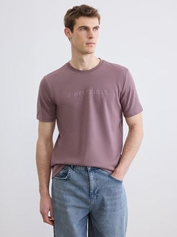 Bisiklet Yaka Bask?l? Erkek Ti??rt