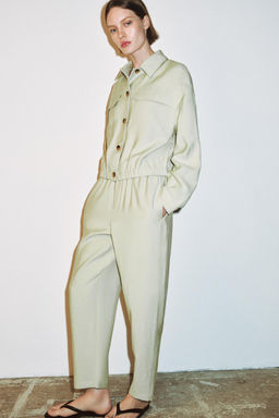 CHAQUETA CORTA BOLSILLOS SOLAPA / Verde agua