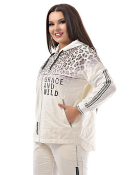 Толстовка из футера комбинированного с принтованной плащевой тканью - А+б коллекция фото 24