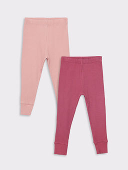 Beli Lastikli Pamuklu K?z Bebek Pijama Alt 2li