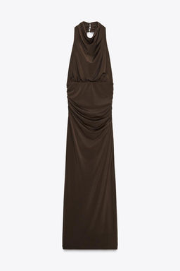 LONG HALTER DRESS WITH OPEN BACK - Zara фото 14