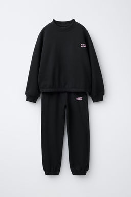 CONJUNTO SUDADERA Y PANTAL?N FELPA TEXTO / Negro - Zara фото 3