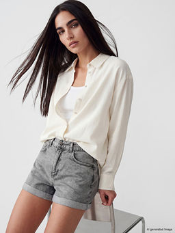 Рубашка Oversize с примесью льна женская