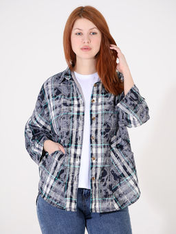 Женская рубашка в клетку больших размеров