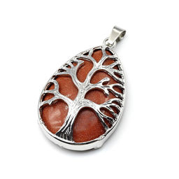 Кулон Дерево на капле 25*36мм с авантюрином