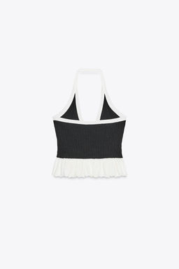 RIBBED BUTTON TOP - Zara фото 6