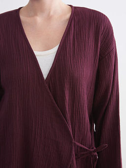 Kruvaze Yaka Dokulu Kad?n Kimono