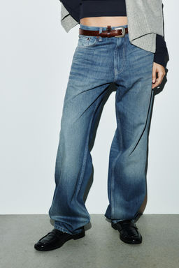TRF LOW-RISE BAGGY TAPERED JEANS - Zara фото 2
