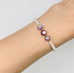 Браслет из Лунного камня и Лепидолита