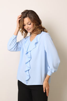 Блузка с воротником-воланом - Looklikecat фото 3