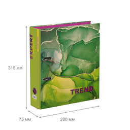 Expert Complete Регистратор ламинир. Marbling 75 мм 10 шт. Trend A4 арочный механ. глянцевый зеленый EC751702