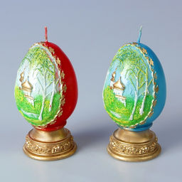 Декоративная свеча Пасхальное яйцо с берёзой МИКС - Simaland фото 2