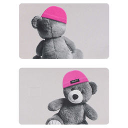 Наклейки на банковскую карту, арт. 71702 / 200 МИШКА В ШАПОЧКЕ (2 шт. в наборе, материал наклеек: ПВХ; цвет: розовый, серый; декор: полноцветная печать; индивидуальная упаковка: подложка с европодвесом из мелованного картона + ПЭТ-пакет)