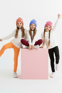 Siyah-Pudra-Bordo Pamuklu 3lu K?z Cocuk Duz Orme Tayt TKDAW26TA00004