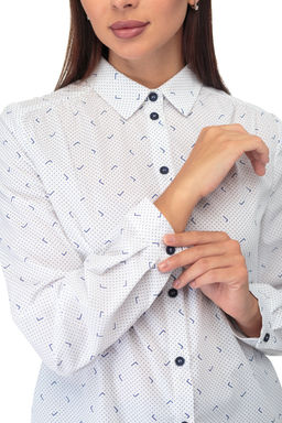 Рубашка ANELLI 738 белый с синим принтом  фото 5