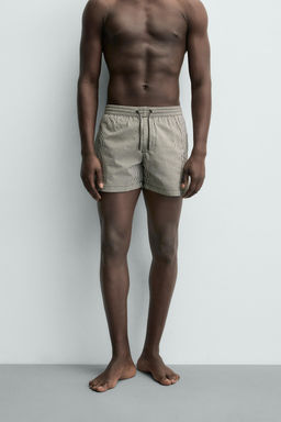 MEDIUM SEERSUCKER SWIMMING TRUNKS - Zara фото 3