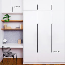 Цена за 2 шт. Ручка торцевая CAPPIO RT002BL, L=150 мм, м/о 128 мм, цвет черный