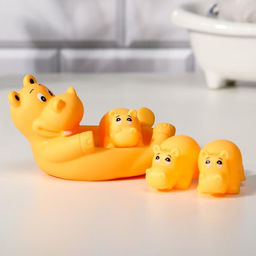 Резиновые игрушки для ванны Крошка Я «Мыльница: Бегемотики», 12 см, с пищалкой, в наборе 4 шт.