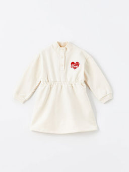 Dik Yaka Uzun Kollu K?z Bebek Elbise