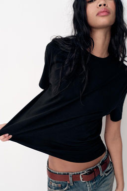 BASIC COTTON T-SHIRT - Zara фото 39