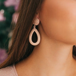 Серьги металл Барбадос капли, цвет розовое золото - Queen fair фото 3