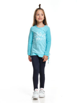 Лонгслив для девочки UD 2371 св.бирюза - Mini maxi фото 3