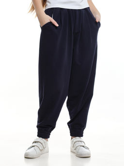 Брюки для девочки со складками 22-7690 синий - Mini maxi фото 4