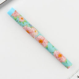 Цена за 10 шт. Ручка шариковая, синяя паста, 0.7 мм, с колпачком, пластик Пионы