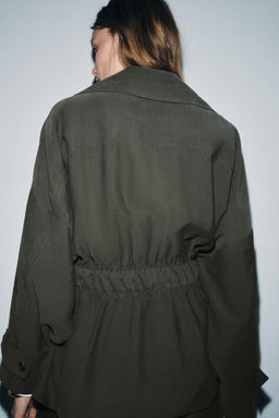 TRENCH CORTO FLUIDO ZW COLLECTION / Khaki - Zara фото 3