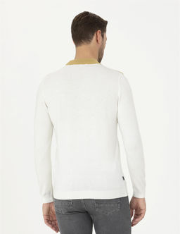 Ekru Slim Fit Yar_m Bal_k__ Yaka Triko Kazak - Pierre cardin фото 5