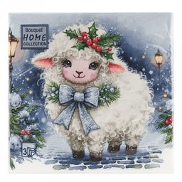 Салфетки бумажные "Bouquet Home Collection Classic" 33х33см, 3-х слойные, 20 штук в упаковке, 100% целлюлоза, "Красавица овечка" (Россия)