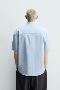 CAMISA RELAXED FIT LAVADO SPRAY / Azul claro - Zara фото 3