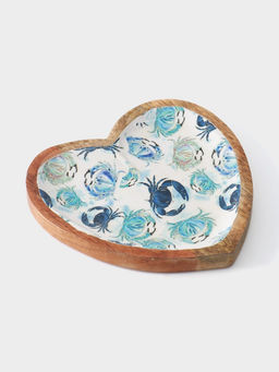 Блюдо в форме сердца Крабы, 20.5?20?2.3 см, дерево манго
