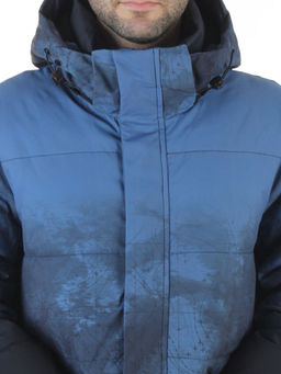 6782 BLUE/BLACK Куртка мужская зимняя удлиненная (био-пух)