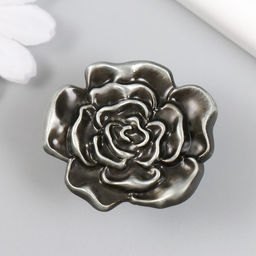 Ручка для шкатулки металл Пион состаренное серебро 3,9х4,4х2,5 см