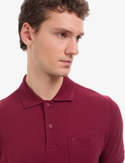 Bordo Regular Fit %100 Pamuk K_vr_lmaz Polo Yaka Basic Ti__rt