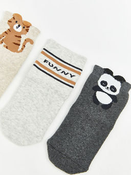 Desenli Erkek Bebek Soket ?orap 3l?