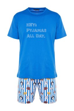 TRENDYOL MAN Gri Regular Fit Bask?l? Orme Sortlu Pijama Tak?m? TMNSS23PT00000 - Trendyolmilla фото 15