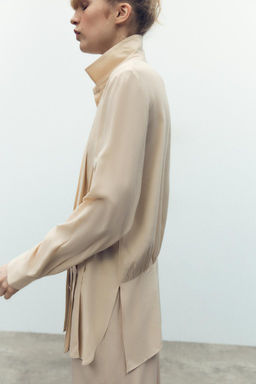 100% VISCOSE SHIRT WITH PLEATS - Zara фото 4