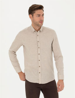 Bej Slim Fit Uzun Kollu G_mlek - Pierre cardin фото 3