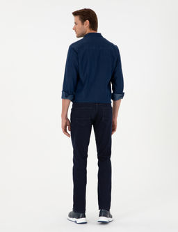 Lacivert Straight Fit Jean Pantolon