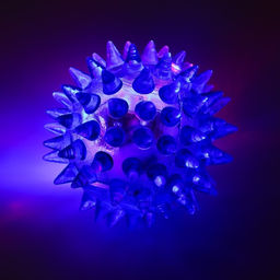 Мяч светящийся для животных малый, TPR, 4,5 см, голубой - Пижон фото 3