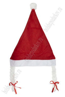 Новогодний колпак 40 см (6 шт) SF-1719, красный №3