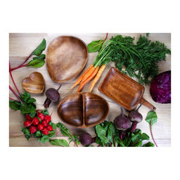 Блюдо сервировочное овальное с 2-мя отделениями Walmer Organic 26х18 см, цвет темное дерево  фото 5