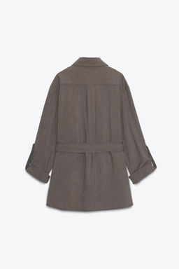 ROLL-UP SLEEVE SHIRT WITH BELT - Zara фото 7