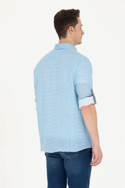 U. S. Polo Assn Мужская синяя рубашка в клетку - U.s. polo assn фото 12